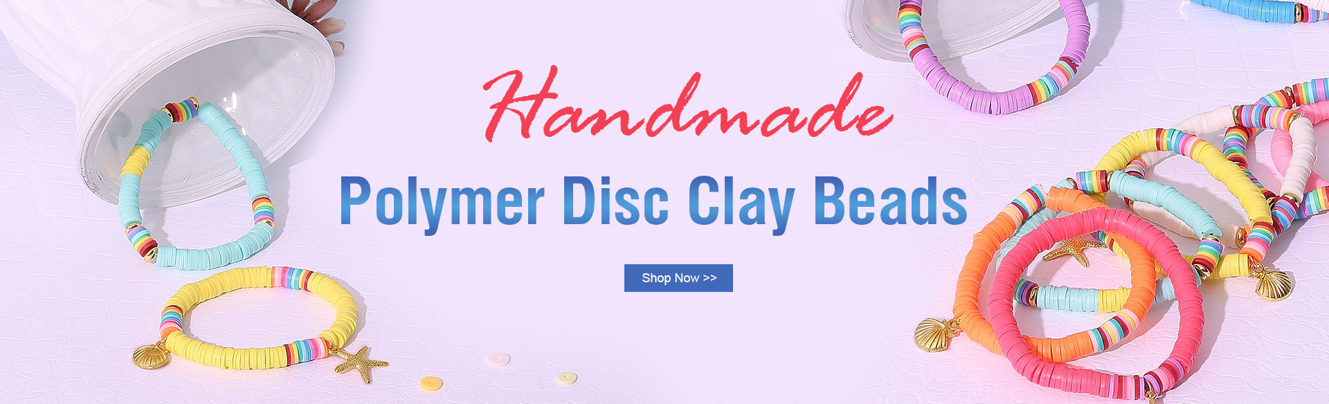 Handmade Polymer Disc Clay Beads
